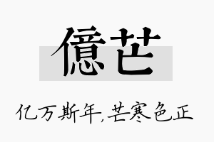 亿芒名字的寓意及含义