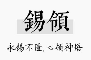 锡领名字的寓意及含义