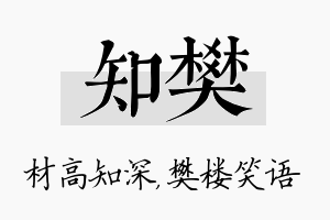 知樊名字的寓意及含义