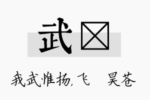 武翀名字的寓意及含义