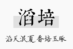 滔培名字的寓意及含义