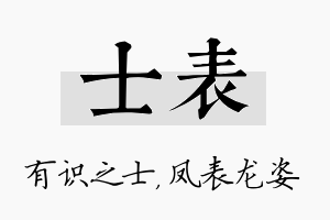 士表名字的寓意及含义