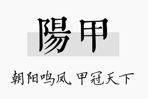 阳甲名字的寓意及含义