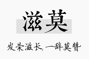 滋莫名字的寓意及含义