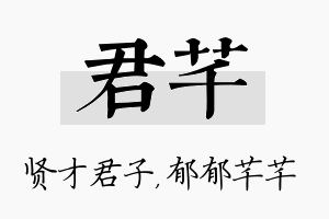 君芊名字的寓意及含义