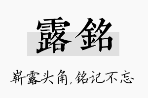 露铭名字的寓意及含义