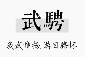 武骋名字的寓意及含义