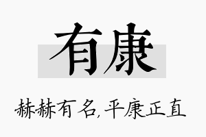 有康名字的寓意及含义