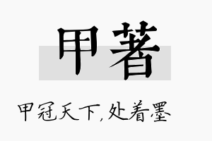 甲着名字的寓意及含义