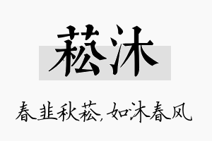 菘沐名字的寓意及含义