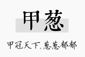 甲葱名字的寓意及含义