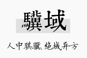 骥域名字的寓意及含义