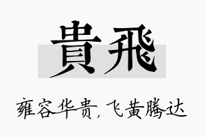 贵飞名字的寓意及含义