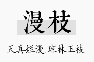 漫枝名字的寓意及含义