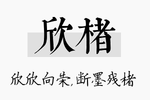 欣楮名字的寓意及含义