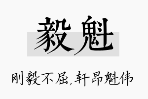 毅魁名字的寓意及含义