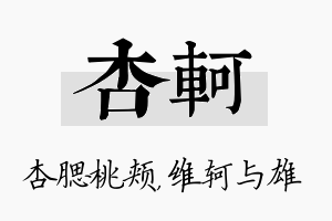 杏轲名字的寓意及含义