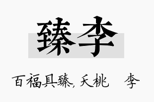 臻李名字的寓意及含义