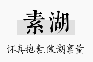 素湖名字的寓意及含义