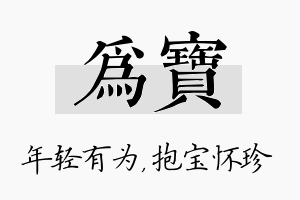 为宝名字的寓意及含义