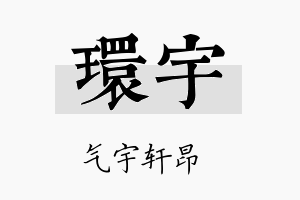 環宇名字的寓意及含义