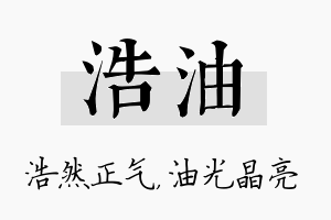 浩油名字的寓意及含义