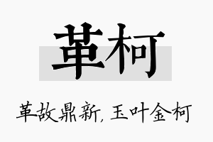 革柯名字的寓意及含义