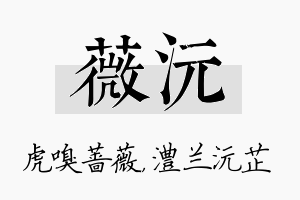 薇沅名字的寓意及含义