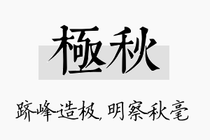 极秋名字的寓意及含义