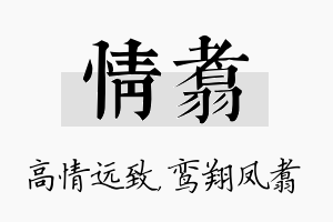 情翥名字的寓意及含义