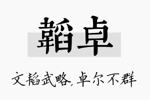 韬卓名字的寓意及含义