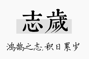 志岁名字的寓意及含义