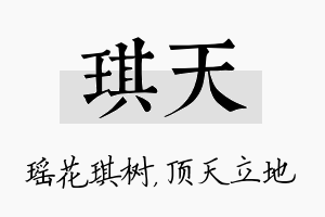 琪天名字的寓意及含义