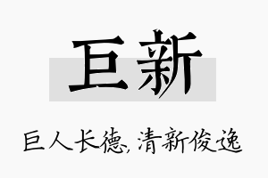 巨新名字的寓意及含义