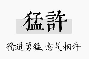 猛许名字的寓意及含义