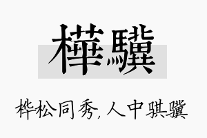 桦骥名字的寓意及含义