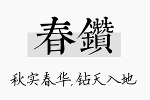 春钻名字的寓意及含义