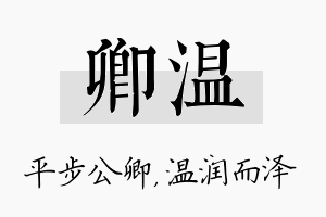 卿温名字的寓意及含义