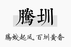 腾圳名字的寓意及含义