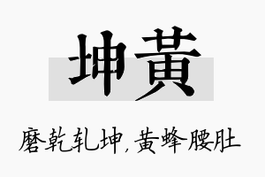 坤黄名字的寓意及含义