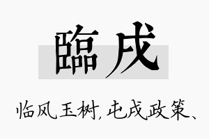 临戌名字的寓意及含义