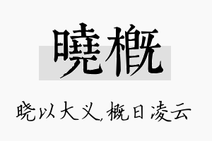 晓概名字的寓意及含义