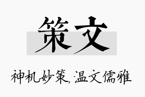 策文名字的寓意及含义