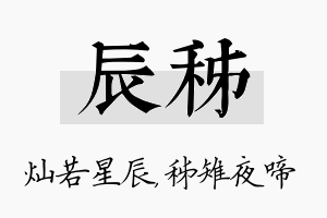 辰秭名字的寓意及含义