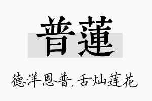 普莲名字的寓意及含义