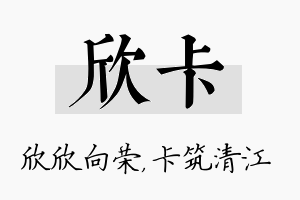 欣卡名字的寓意及含义