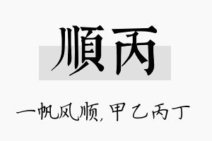 顺丙名字的寓意及含义