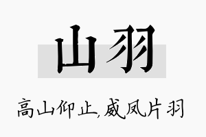 山羽名字的寓意及含义