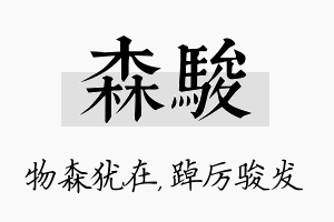 森骏名字的寓意及含义