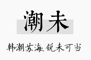 潮未名字的寓意及含义